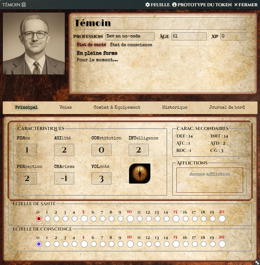 Interface Foundry VTT